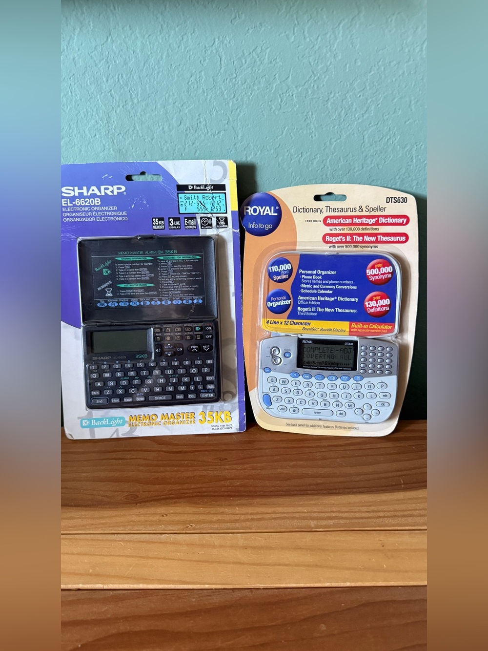Sharp EL-6620B Organizer + Royal DTS630 Dictionary Thesaurus Lot New Sealed